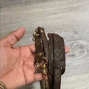 Louis Vuitton Brown Monogram Strap with Gold Accents